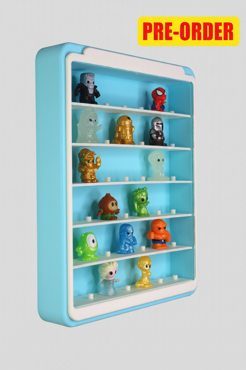Ooshies Display Wall Mounted or Tabletop | 42 Spots + Acrylic Front